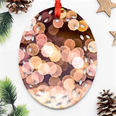 Warm Color Brown Light Pattern Ornament (oval Filigree) by FunnyCow