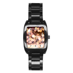 Warm Color Brown Light Pattern Stainless Steel Barrel Watch by FunnyCow