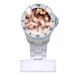 Warm Color Brown Light Pattern Plastic Nurses Watch by FunnyCow