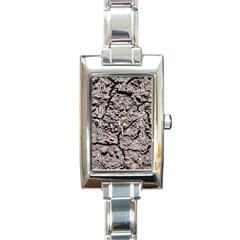 Earth  Dark Soil With Cracks Rectangle Italian Charm Watch by FunnyCow