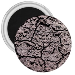 Earth  Dark Soil With Cracks 3  Magnets by FunnyCow