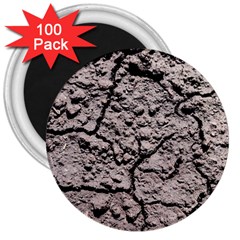 Earth  Dark Soil With Cracks 3  Magnets (100 Pack) by FunnyCow