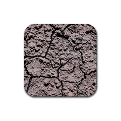 Earth  Dark Soil With Cracks Rubber Coaster (square)  by FunnyCow