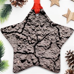 Earth  Dark Soil With Cracks Star Ornament (two Sides) by FunnyCow