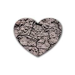 Earth  Dark Soil With Cracks Rubber Coaster (heart)  by FunnyCow