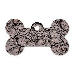 Earth  Dark Soil With Cracks Dog Tag Bone (one Side) by FunnyCow