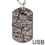 Earth. Dark Soil With Cracks Dog Tag USB Flash (Two Sides) Back