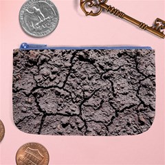 Earth  Dark Soil With Cracks Large Coin Purse by FunnyCow