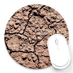 Earth  Light Brown Wet Soil Round Mousepads by FunnyCow