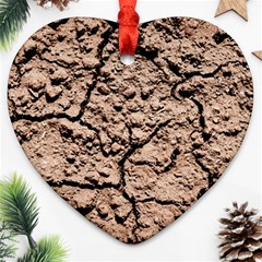 Earth  Light Brown Wet Soil Ornament (heart) by FunnyCow