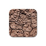 Earth. Light Brown Wet Soil Rubber Square Coaster (4 pack)  Front