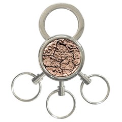 Earth  Light Brown Wet Soil 3-ring Key Chains by FunnyCow