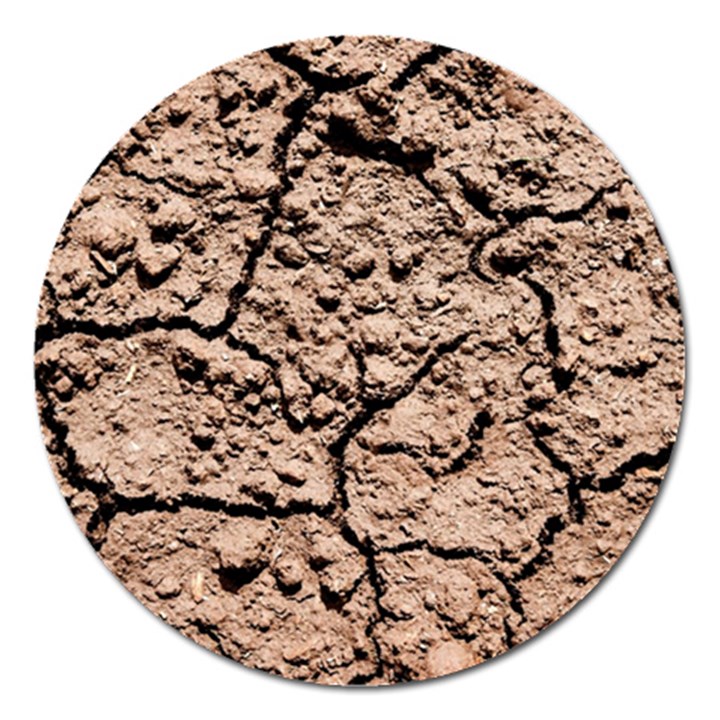 Earth. Light Brown Wet Soil Magnet 5  (Round)