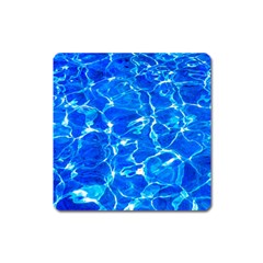 Blue Clear Water Texture Square Magnet by FunnyCow