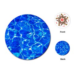 Blue Clear Water Texture Playing Cards (round)  by FunnyCow