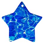 Blue Clear Water Texture Star Ornament (Two Sides) Back