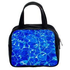 Blue Clear Water Texture Classic Handbags (2 Sides) by FunnyCow