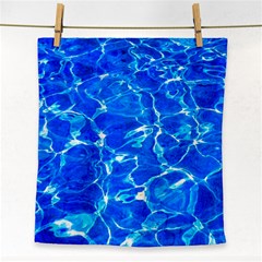 Blue Clear Water Texture Face Towel by FunnyCow