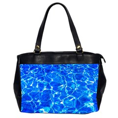 Blue Clear Water Texture Office Handbags (2 Sides)  by FunnyCow