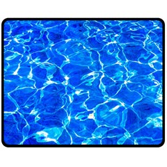 Blue Clear Water Texture Double Sided Fleece Blanket (medium)  by FunnyCow