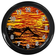 Liquid Gold Wall Clock (black) by FunnyCow