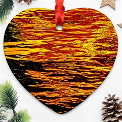 Liquid Gold Heart Ornament (two Sides) by FunnyCow