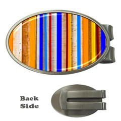 Colorful Wood And Metal Pattern Money Clips (oval) 