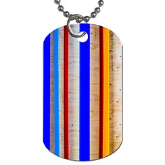 Colorful Wood And Metal Pattern Dog Tag (two Sides) by FunnyCow