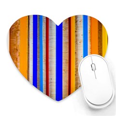 Colorful Wood And Metal Pattern Heart Mousepads by FunnyCow