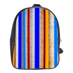 Colorful Wood And Metal Pattern School Bag (large) by FunnyCow