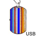 Colorful Wood And Metal Pattern Dog Tag USB Flash (Two Sides) Back