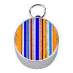 Colorful Wood And Metal Pattern Mini Silver Compasses Front