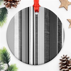 Shades Of Grey Wood And Metal Ornament (round) by FunnyCow