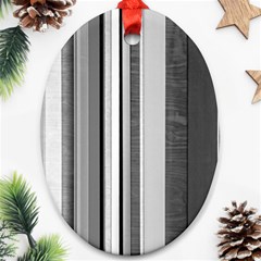 Shades Of Grey Wood And Metal Ornament (oval) by FunnyCow