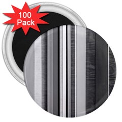 Shades Of Grey Wood And Metal 3  Magnets (100 Pack) by FunnyCow