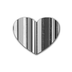 Shades Of Grey Wood And Metal Rubber Coaster (heart)  by FunnyCow