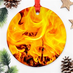 Fire And Flames Ornament (round) by FunnyCow