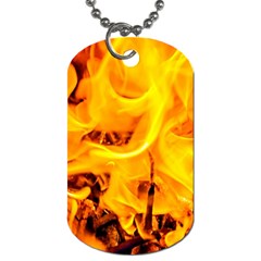 Fire And Flames Dog Tag (one Side) by FunnyCow