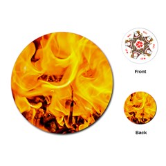 Fire And Flames Playing Cards (round)  by FunnyCow