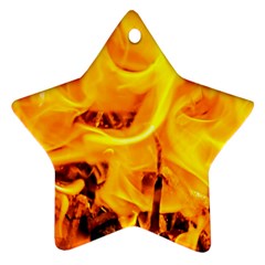 Fire And Flames Star Ornament (two Sides) by FunnyCow