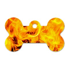 Fire And Flames Dog Tag Bone (two Sides) by FunnyCow