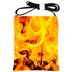 Fire And Flames Shoulder Sling Bags by FunnyCow