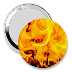 Fire And Flames 3  Handbag Mirrors by FunnyCow