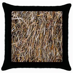 Dry Hay Texture Throw Pillow Case (black) by FunnyCow