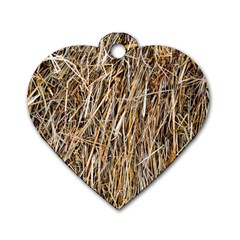 Dry Hay Texture Dog Tag Heart (one Side) by FunnyCow