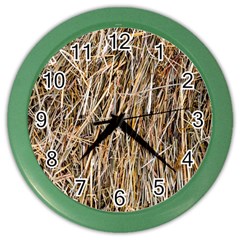 Dry Hay Texture Color Wall Clock by FunnyCow