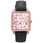 Love Is In The Air Rose Gold Leather Watch  Front