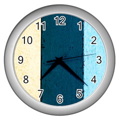 Flat Angle Wall Clock (silver) by FunnyCow