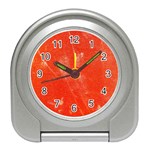 Grunge Red Tarpaulin Texture Travel Alarm Clock Front