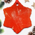 Grunge Red Tarpaulin Texture Ornament (Snowflake) Front